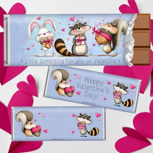 Valentine Critters Theme: Candy Bar Wrappers, Printable for Kids