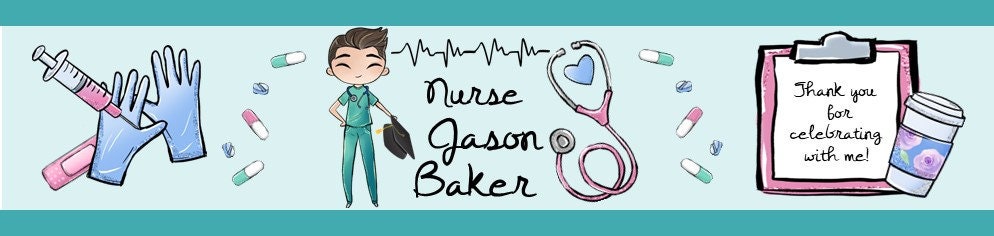 Editable Nursing School Graduation Custom Water Bottle Labels ...