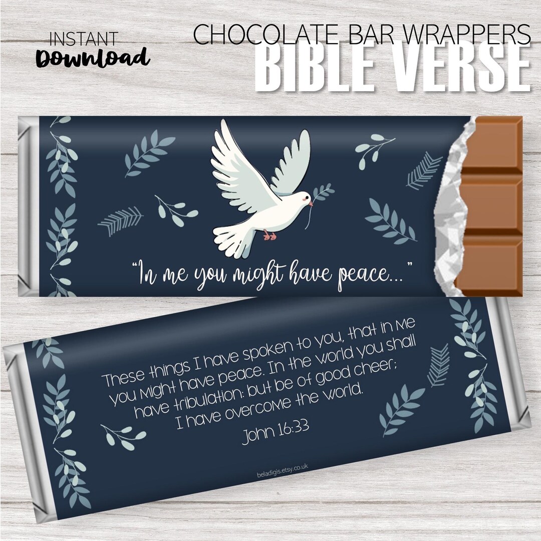 Bible Verse Chocolate Bar Wrappers: Christian Church Sunday School Gift ...