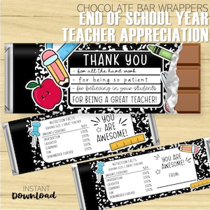 Embalagens de doces para agradecimento aos professores no final do ano letivo | Agradecimento aos professores | Fim do ano letivo | Presentes para professores | Download para impressão
