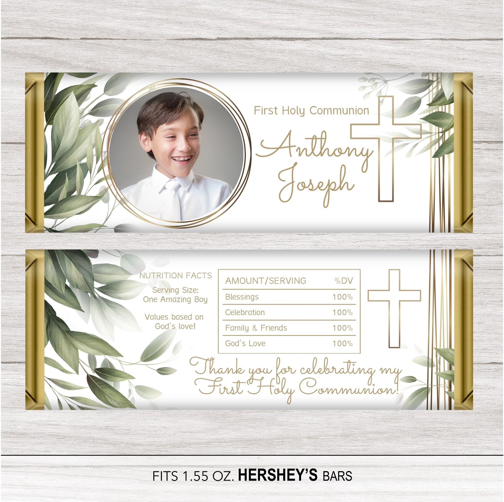 Editable Photo First Holy Communion Favor Bundle (canva Template) - Etsy
