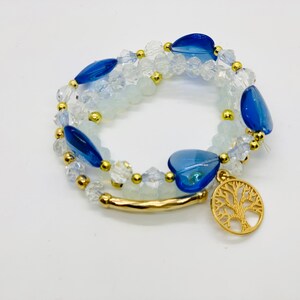 Peruvian Glass Bead Tree of Life Charm Bracelet Set