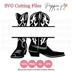Cowboy Boot Monogramm SVG, SVG Schneidedatei, Cricut svg, Silhouette Cameo, Sofort Download, Cowgirl Boot Monogramm SVG, Country Boot Monogramm