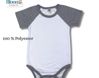 Sublimation Blank Baby Raglan Short Sleeve Body Suit (Yellow)