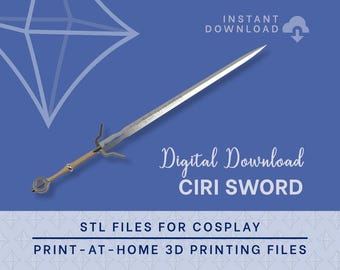 Archivos STL de la espada de Ciri - Accesorio de cosplay de The Witcher 3 (Descarga digital)