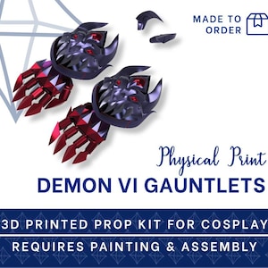 VI Demon SKin Gauntlets 3D PRINTED KIT [League of Legends] Cosplay Prop