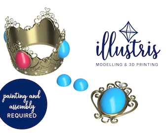 Kit de accesorios de Peach impresos en 3D - Accesorio para cosplay de la película de Super Mario