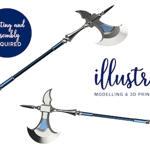 DEDUE Silver Axe 3D PRINTED KIT [Fire Emblem: Three Houses] Cosplay Prop