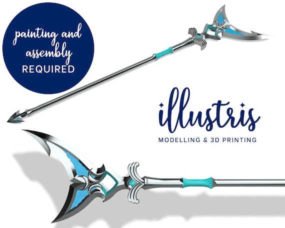 Zora Silverscale Spear 3D Printed Kit - Zelda Breath of the Wild