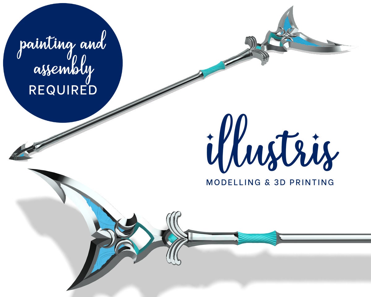 Zora Silverscale Spear 3D Printed Kit - Zelda Breath of the Wild