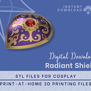 Archivos STL del Escudo Radiante Gerudo - Accesorio de Cosplay de Zelda Breath of the Wild (Descarga Digital)