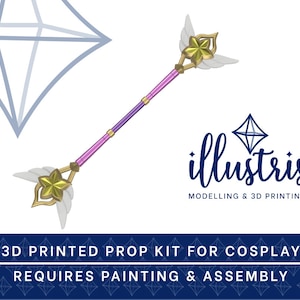 LUX Star Guardian Staff 3D PRINTED KIT [League of Legends] Cosplay Prop
