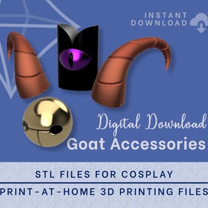 GOAT Accessories STL FILES [Cult of the Lamb] Cosplay Prop | Cosplay Accessories | 3D Print files
