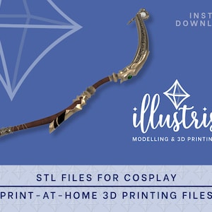 RAVEL KEEPER&#39;S Bow STL files [Final Fantasy xiv] Cosplay Prop | 3D Print files