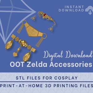 OOT Zelda Accessories STL Files - Zelda Ocarina of Time Cosplay Accessory (Digital Download)
