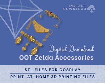Princess in Time Accessory Kit STL Files - Cosplay Accessories (Digital Download)