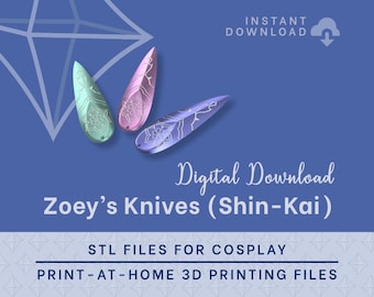 Zoey Knives STL Files - Kpop Demon Hunters Cosplay Prop (Digital Download)
