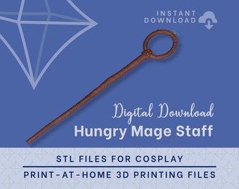 Archivos STL del bastón del mago hambriento - Accesorio para cosplay (Descarga digital)