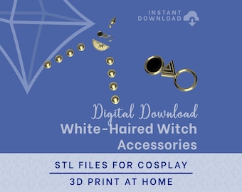 White-Haired Witch STL Files - WHA Cosplay Accessory (Digital Download)