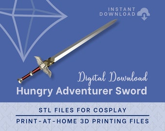 Hungry Adventurer Sword STL Files- Anime Cosplay Prop (Digital Download)