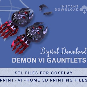 VI Demon Skin Gauntlets STL FILES [League of Legends] Cosplay Prop | 3D Print Files | Instant Downlaod
