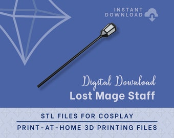 Archivos STL del Bastón del Mago Perdido - Accesorio para Cosplay (Descarga Digital)