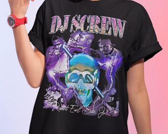 DJ Screw Vintage 90/'s Inspired Rap T-Shirt Black S-5XL