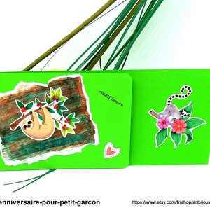 Carte anniversaire pour petit garçon "Bouille d'Amour" Carte nature fait main