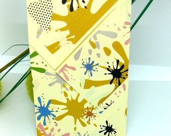 Pochette cadeau en origami peinture originale, pochette pour cadeaux bijoux ou autres