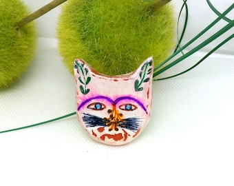 Brooch/ Cat brooch/ Original cat brooch/ Handmade clay