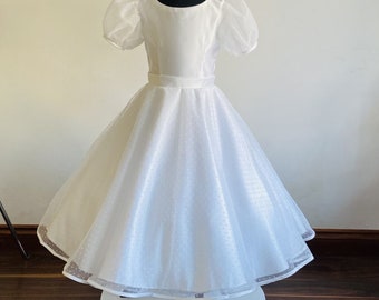 Dotty Ballerina Length Communion Dress - MADE TO ORDER - Please allow 6-8 weeks for dispatch