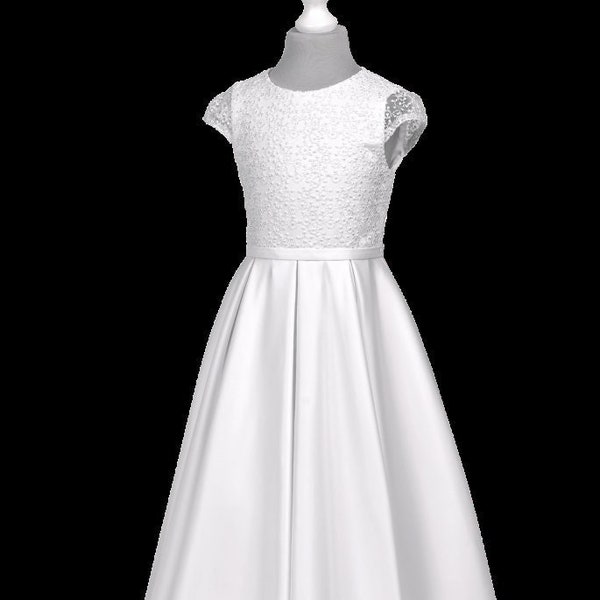 White Communion Dress - with Sleeves