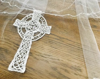 Celtic Cross Holy Communion Veil - Made to Order dispatched within 10 -15 Working Days