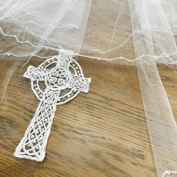 Celtic Cross Holy Communion Veil - Made to Order dispatched within 10 -15 Working Days