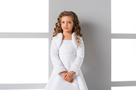 Satin Faux Fur Communion Bolero