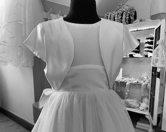 Short Sleeved Satin Holy Communion Bolero