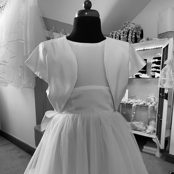 Short Sleeved Satin Holy Communion Bolero