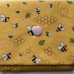 Kleines Portemonnaie, kleine Geldbörse, gelb mit Bienen