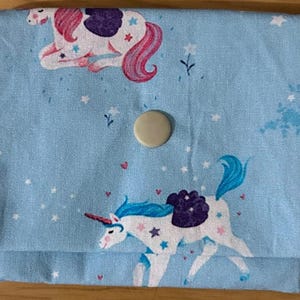 Einhornportmonee, Einhorngeldbörse, hellblau Unikat