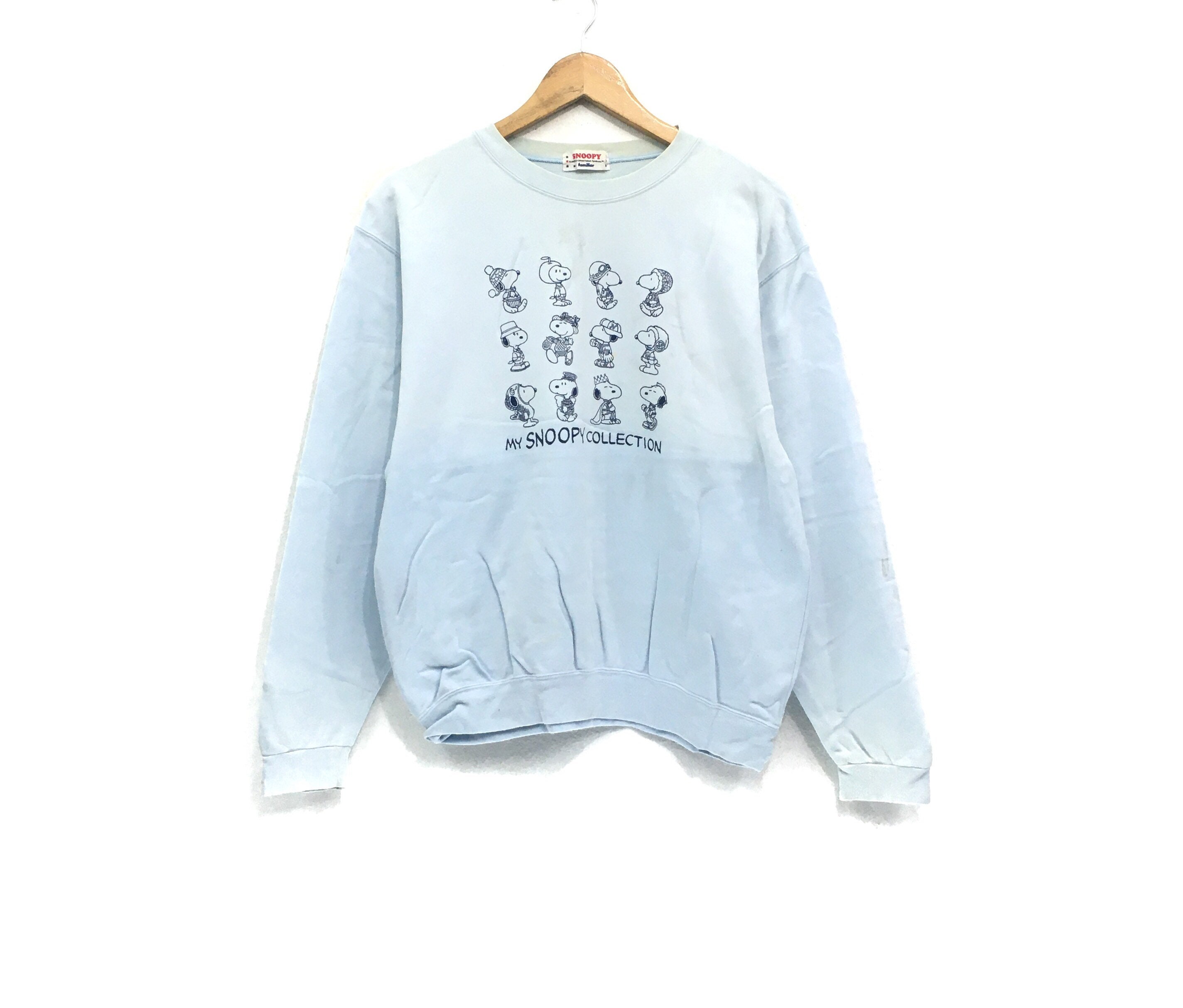Snoopy Familiar Printed Graphic Cartoon Sweatshirt Big Logo Etsy