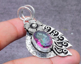 CS-DB Silver Fire Mystic Crystal Engagement PartyPendants Necklaces For Womens CS-DB Silver Fire Mystic Crystal Engagement PartyPendants Necklaces For Womens