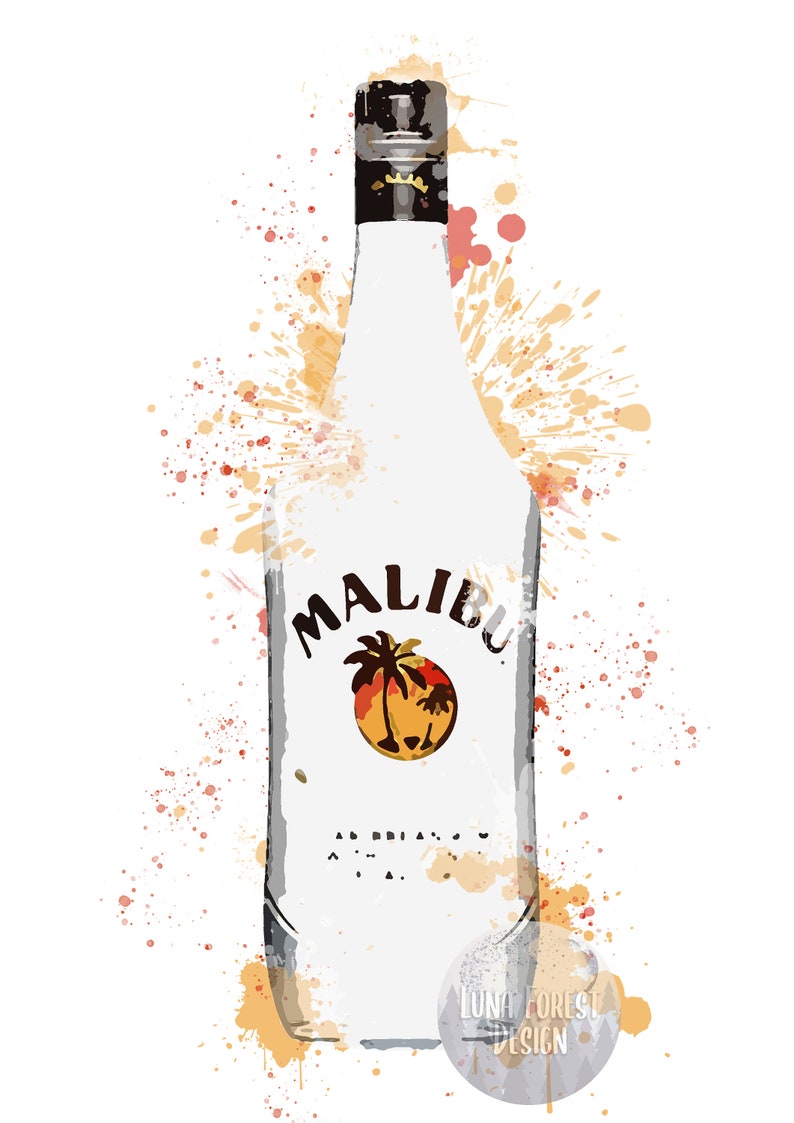 Bacardi Malibu Captain Rum A4 A5 5x7 Print Rum Etsy