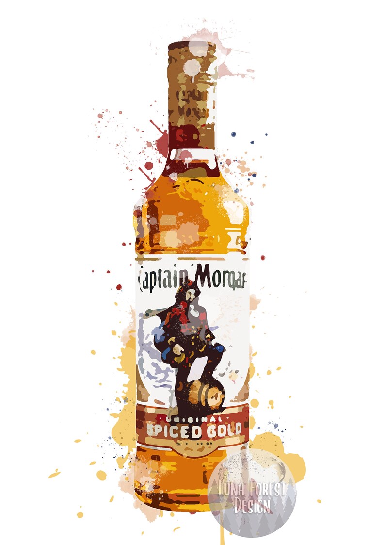 Bacardi Malibu Captain Rum A4 A5 5x7 Print Rum Etsy