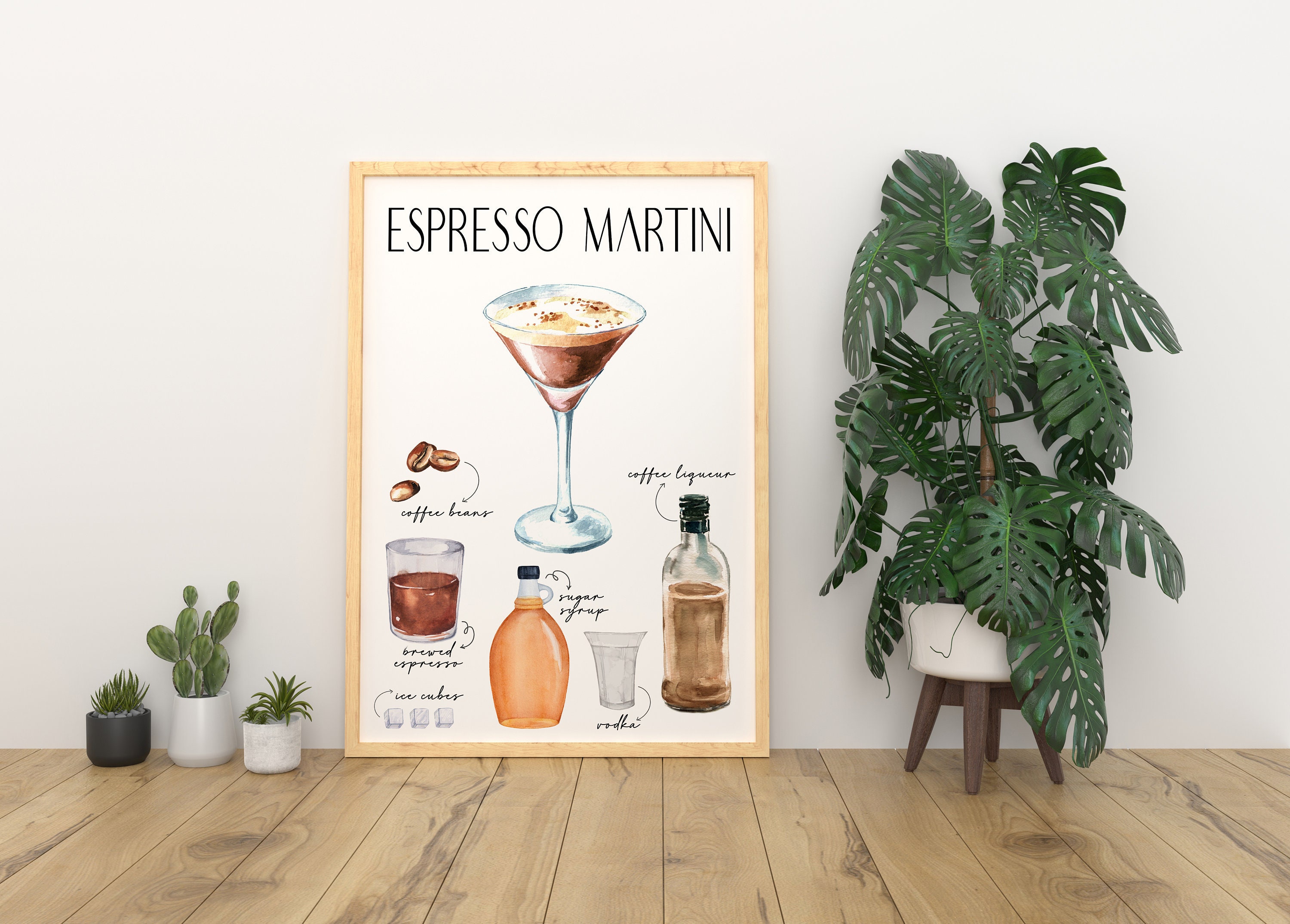 Espresso Martini Recipe Cocktail Poster Alcohol Gift Wall Etsy