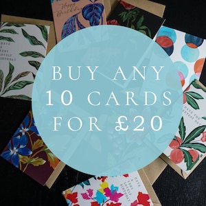 Buy Any 10 Greeting Cards for 20 Pounds! Mix and Match Card Bundle, Pick any Ten A6 Cards of Your Choice