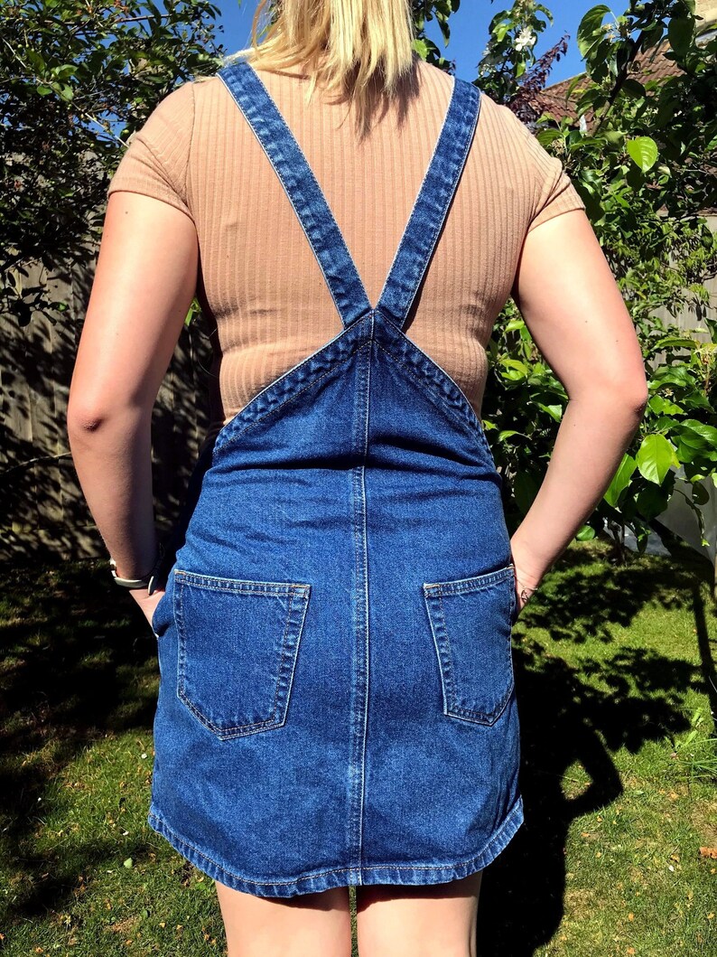 Denim dungaree dress image 5