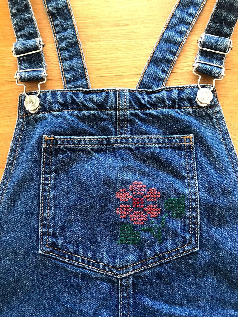Denim dungaree dress image 2