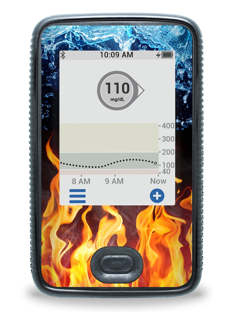 Sticker for Dexcom G6 Reader Water and Flames Mydili Diabetes ...