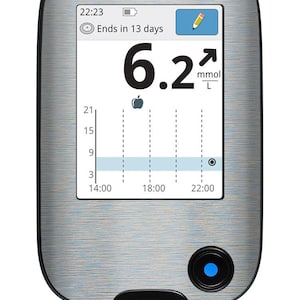 Sticker for FreeStyle Libre 2 & 3 reader metal brushed myDili diabetes accessories