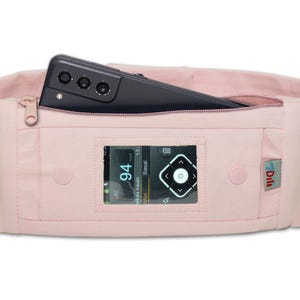 Bauchgurt Pumpentasche mit Sichtfenster und zusätzlicher Tasche für Insulinpumpen POCKET - rosa myDili Diabetes-Zubehör